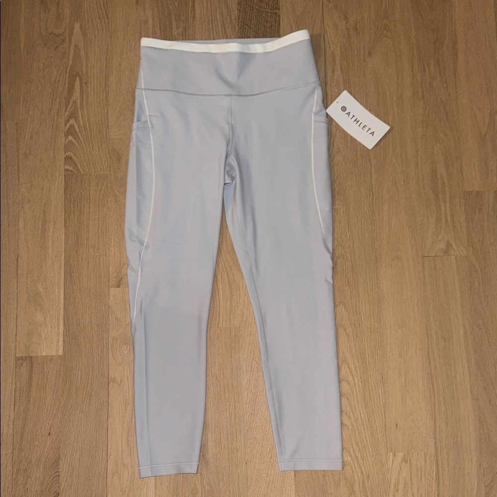 Athleta Gray  High-Waisted Interval Leggings Medium NEW NWT